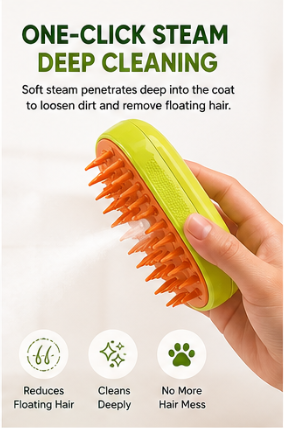 MistGroom Pro™ – 3-in-1  Grooming Brush